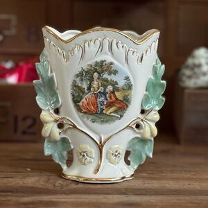 Vintage Ceramic Vase with George courting Martha design